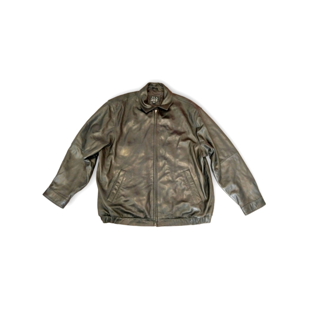 Jos. A. Bank Black Leather Bomber Jacket